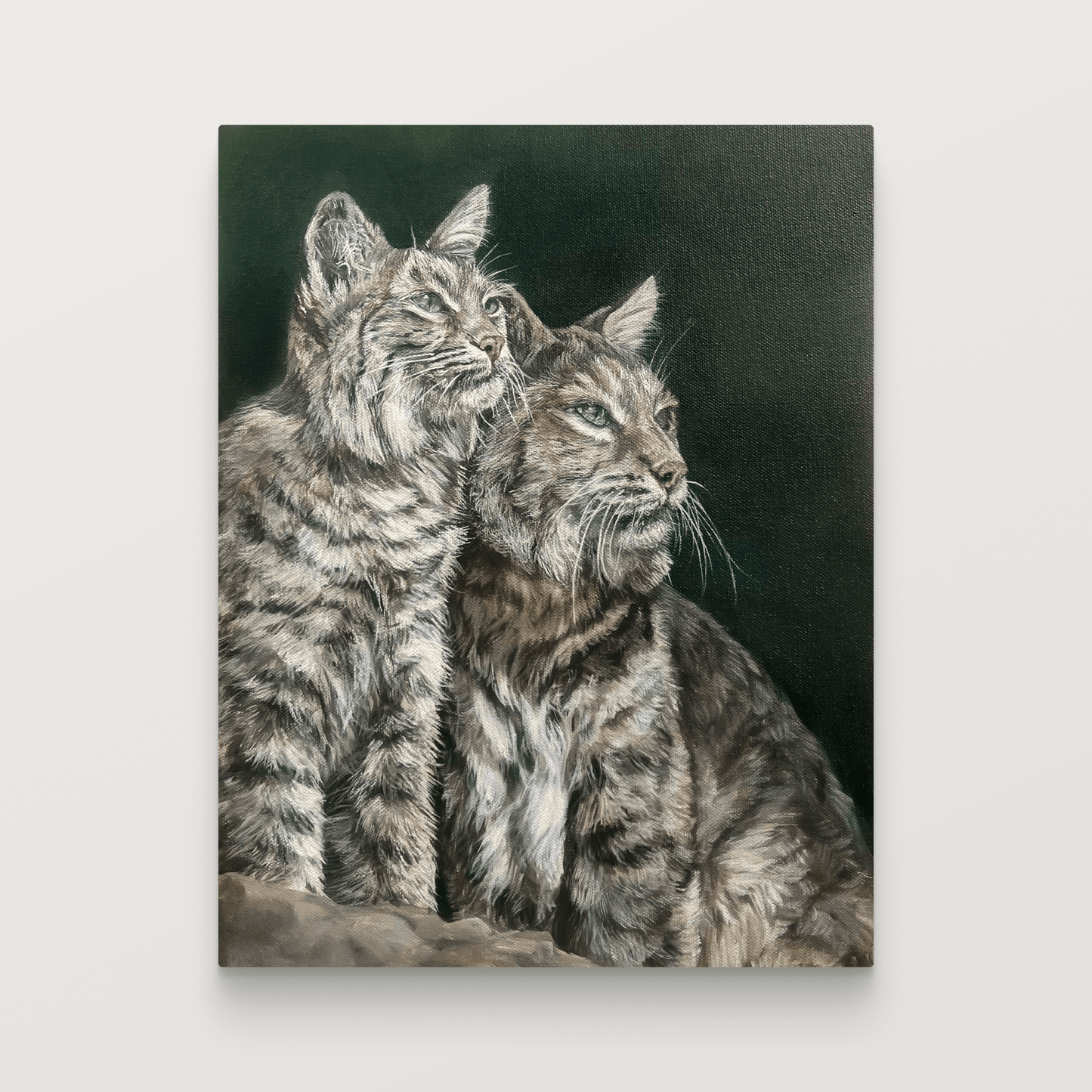 A Bobcat and her Kitten – Original Painting - Isabel Klein Art - Original