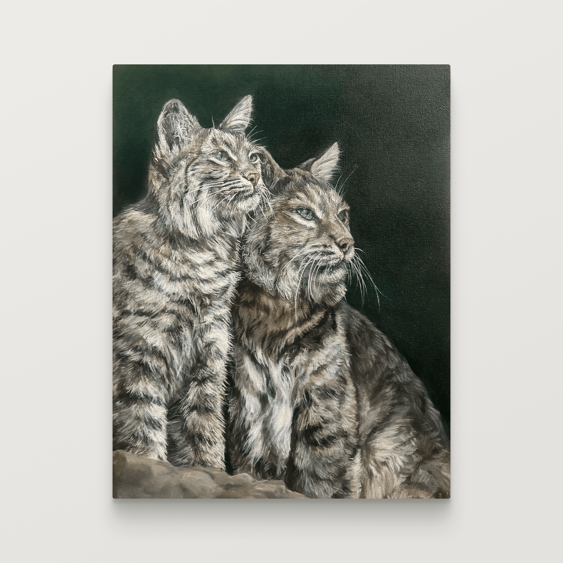 A Bobcat and her Kitten – Original Painting - Isabel Klein Art - Original